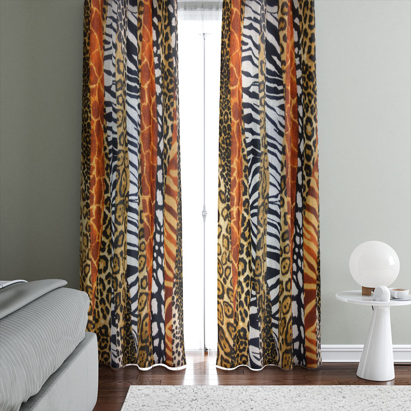 Folk N Funky Animal Print SemiSheer Curtain Panels Wayfair